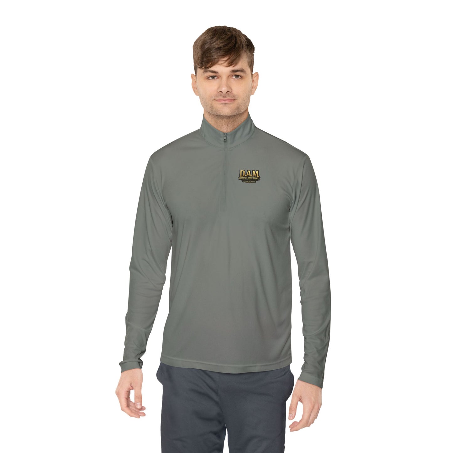 Quarter-Zip Pullover — D.A.M. (Definitely About Money) Logo Pullover