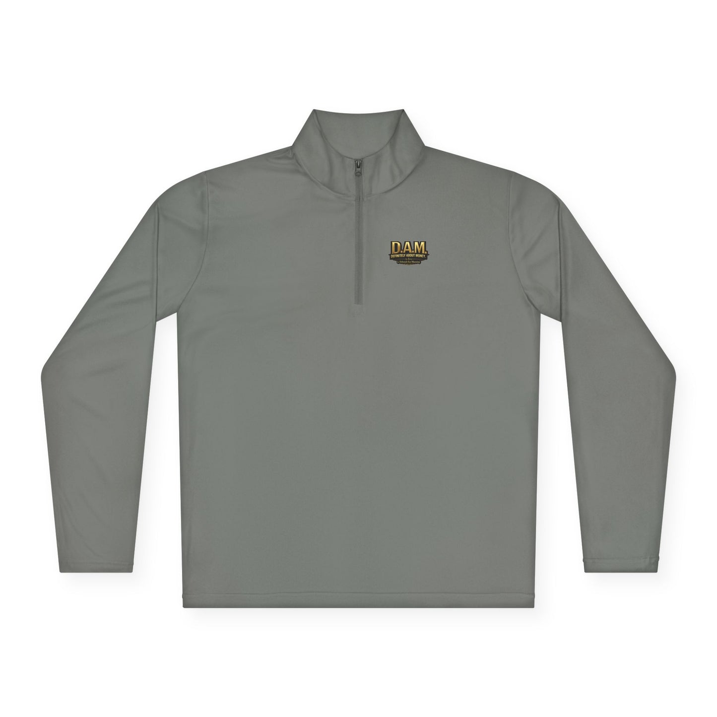 Quarter-Zip Pullover — D.A.M. (Definitely About Money) Logo Pullover