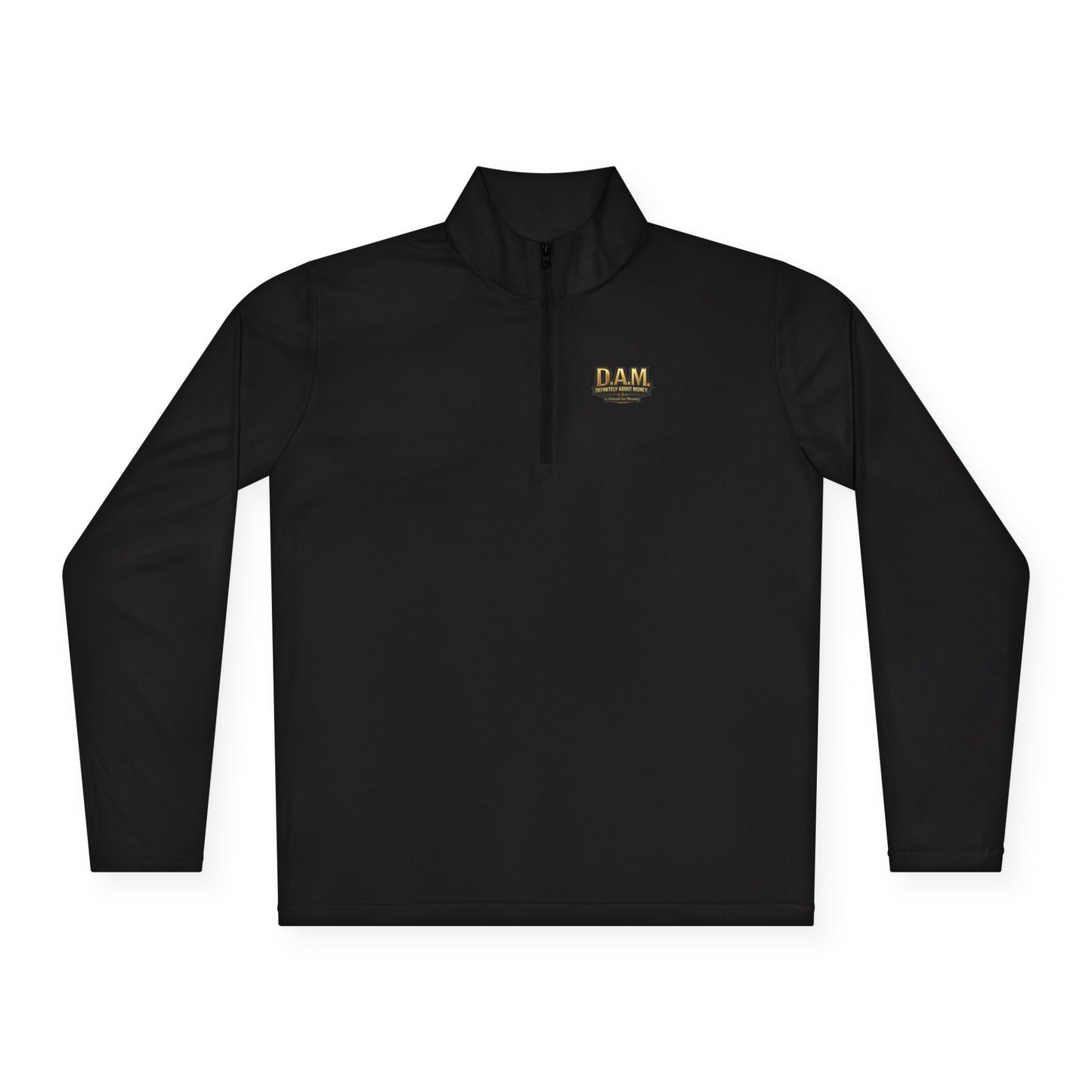 Quarter-Zip Pullover — D.A.M. (Definitely About Money) Logo Pullover