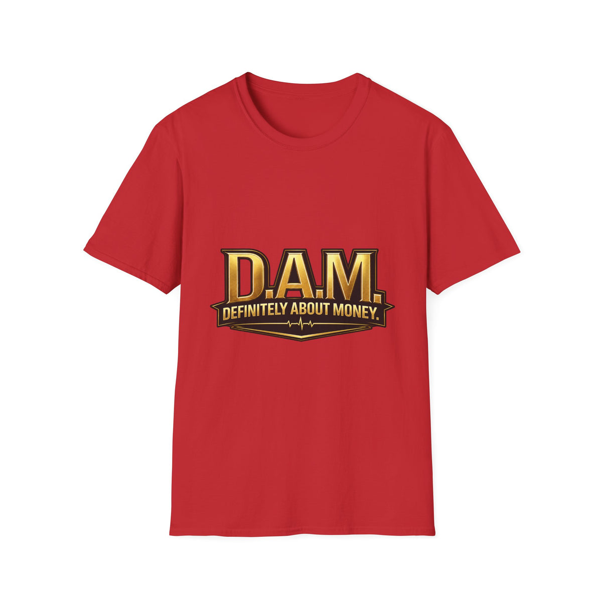 DAM (Definitely About Money) T-Shirt - Bold Gold Logo Money Graphic Tee
