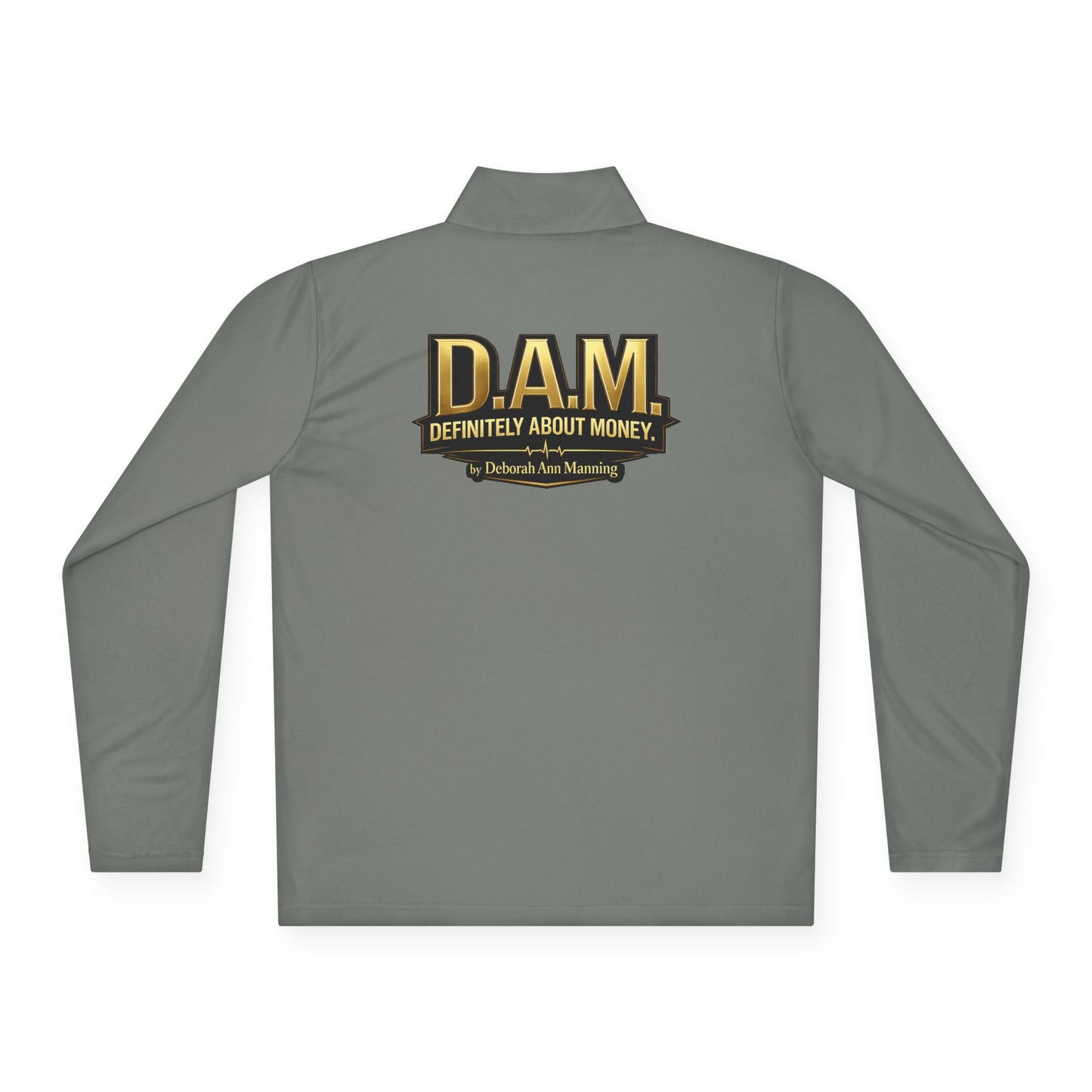 Quarter-Zip Pullover — D.A.M. (Definitely About Money) Logo Pullover