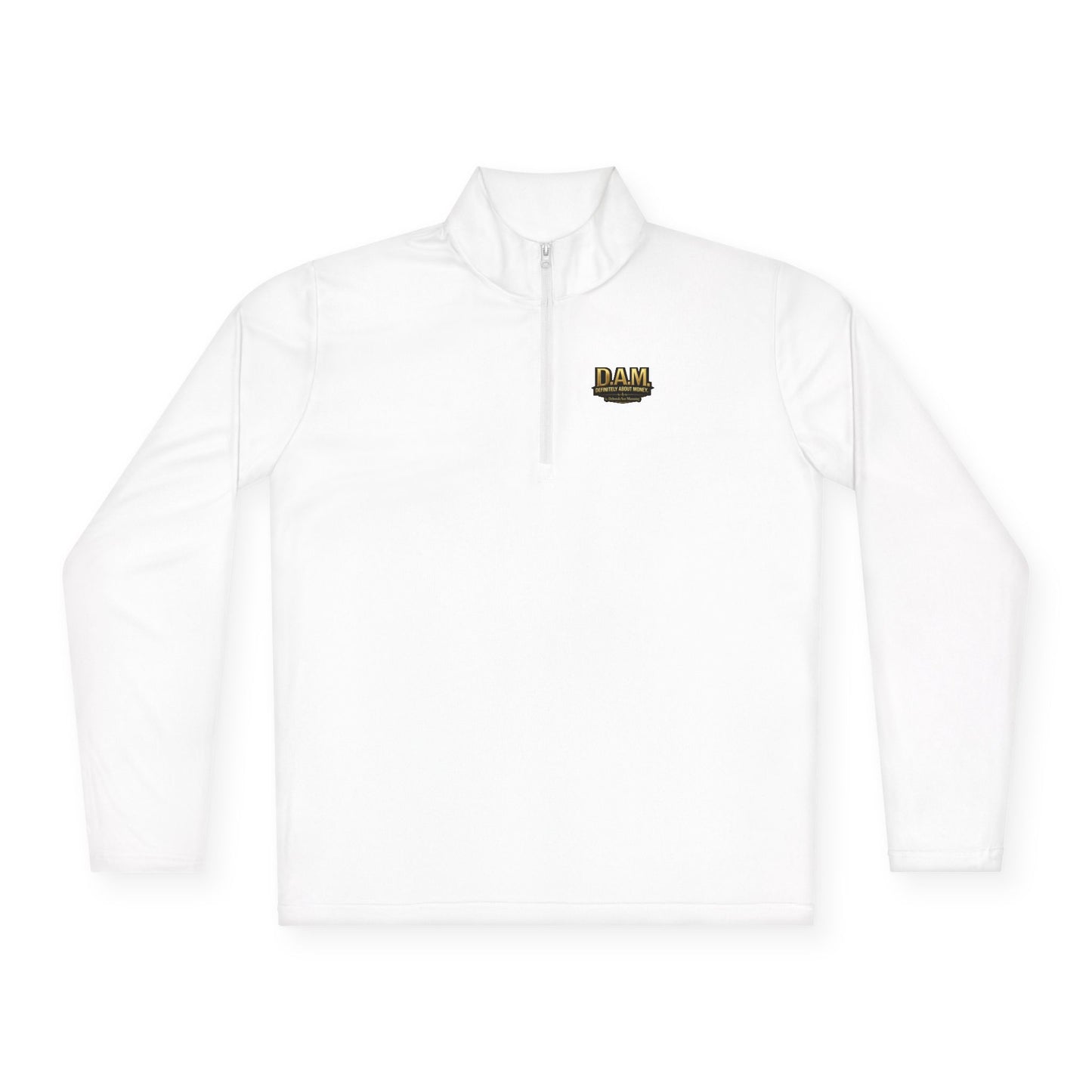 Quarter-Zip Pullover — D.A.M. (Definitely About Money) Logo Pullover